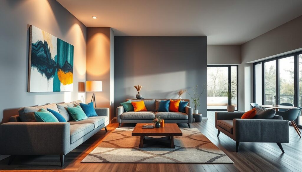 Kombinacije boja: siva baza i akcenti koji podižu prostor