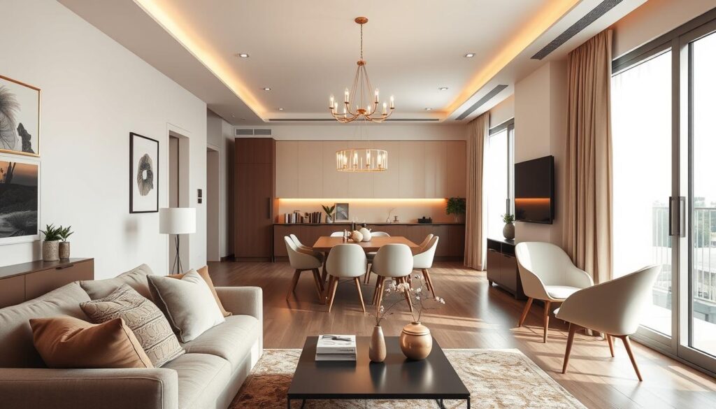 Sampanjac boja u modernim malim stanovima