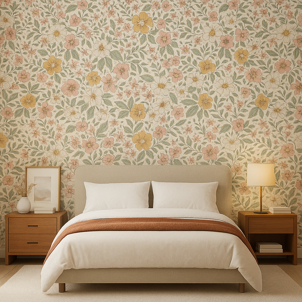 floral bloom cvetna tapeta za spavacu sobu 2