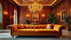Zlatna boja u enterijeru – Simbol luksuza i elegancije