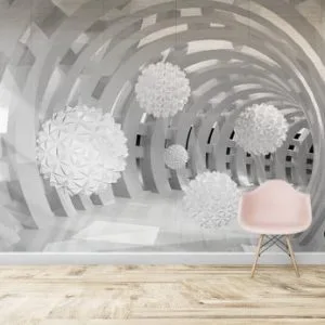 3D Bele kugle, foto tapeta