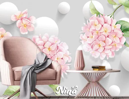 Cvetne roze kugle, foto tapeta