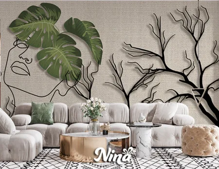 Devojka monstera, foto tapeta
