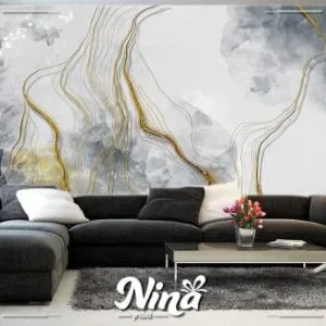 Mermer Siva nijansa sa zlatnim nitima, foto tapeta