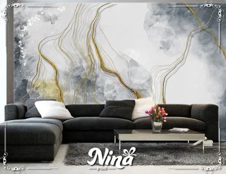Mermer Siva nijansa sa zlatnim nitima, foto tapeta