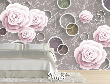 Nežne roze ruže, foto tapeta