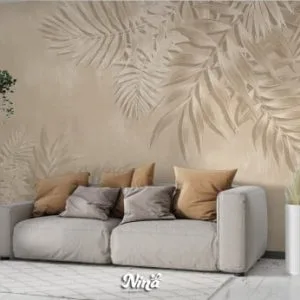 Palmin list krem braon, foto tapeta