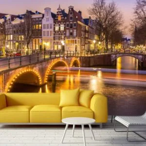 Amsterdam noću, foto tapeta