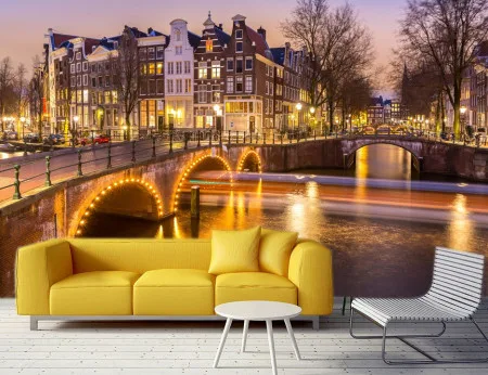 Amsterdam noću, foto tapeta