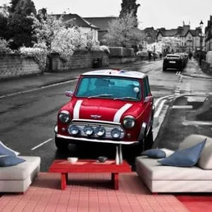 Crveni auto London, foto tapeta
