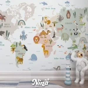 Mala Mapa Sveta Životinjskog Sveta, tapeta