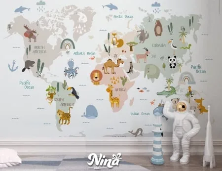 Mala Mapa Sveta Životinjskog Sveta, tapeta