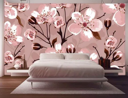 Naslikani beli cvet, foto tapeta