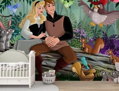 Za decu Princ i princeza u šumi, tapeta